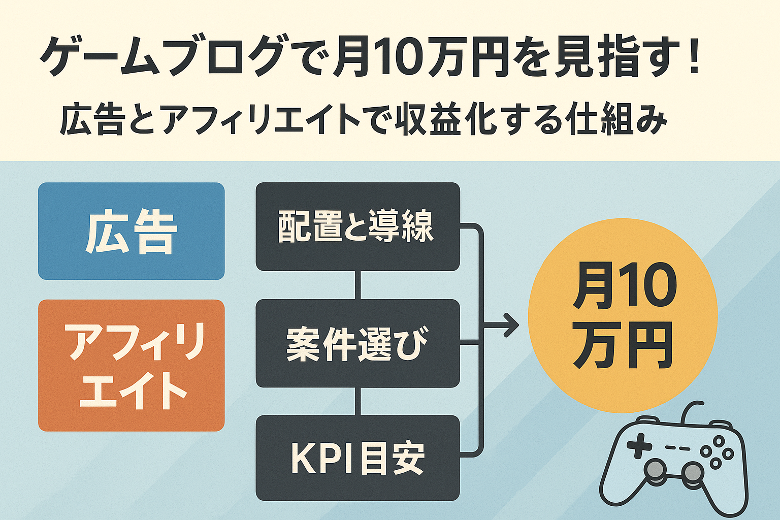 ゲームブログの収益化方法:広告とアフィリエイトの仕組みと導線設計図